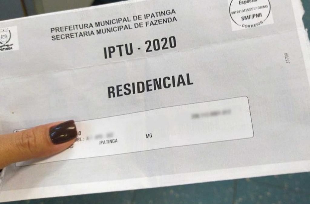 Segunda parcela do IPTU vence nesta sexta-feira em Ipatinga